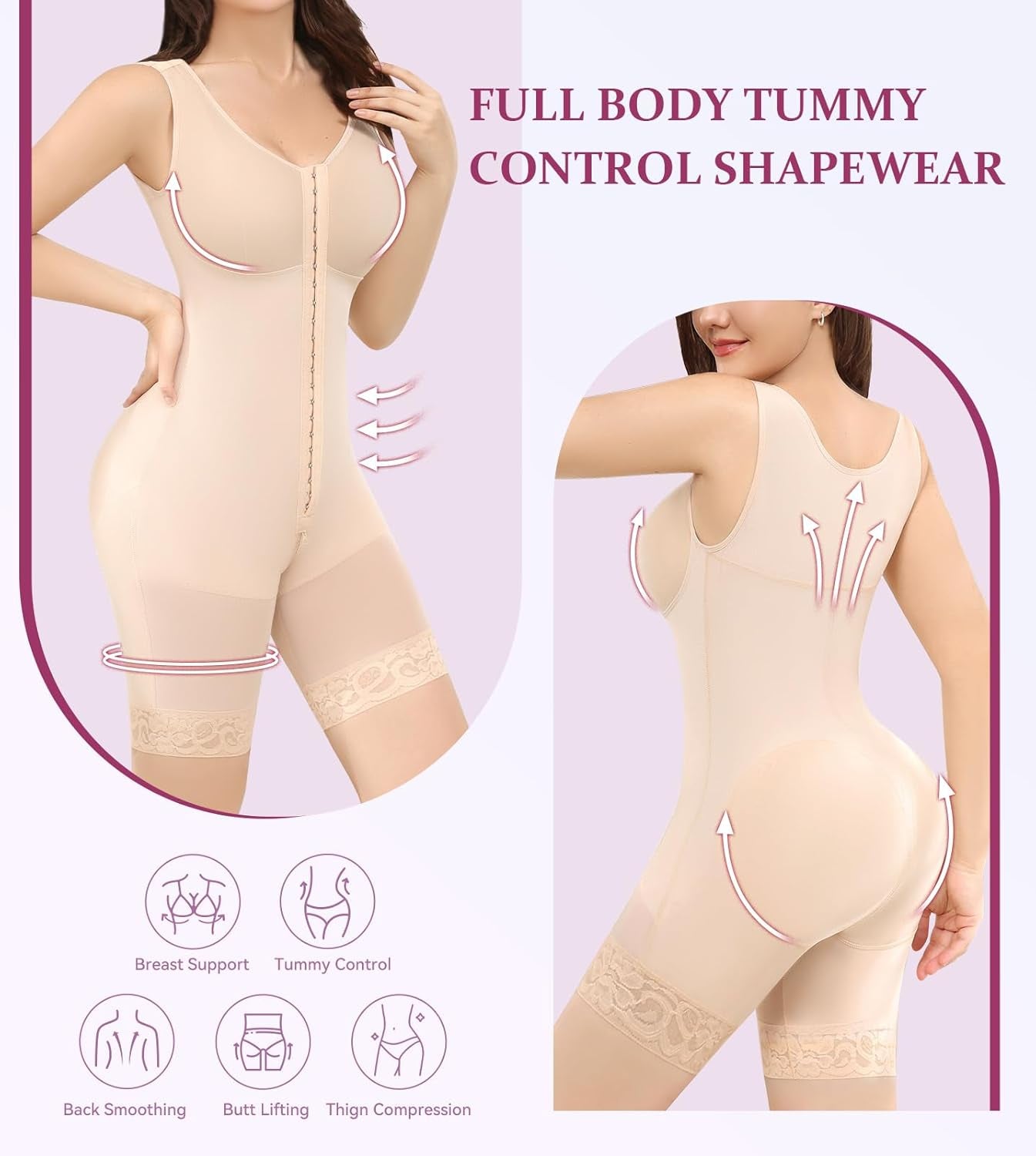 Full Body Shapewear for Women Faja Colombianas Waist Trainer Compression Garments