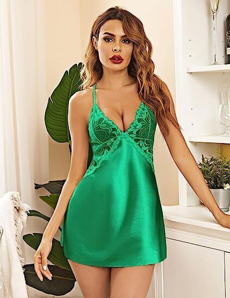 Womens Sexy Lingerie Sleepwear Nightwear Underwear Teddy Babydoll Lace Dress Set