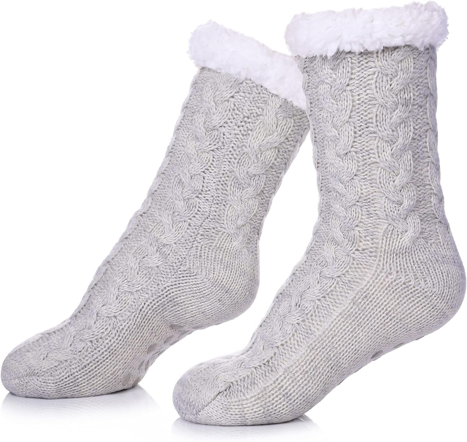 Women'S Winter Super Soft Warm Cozy Fuzzy Fleece-Lined with Grippers Slipper Socks